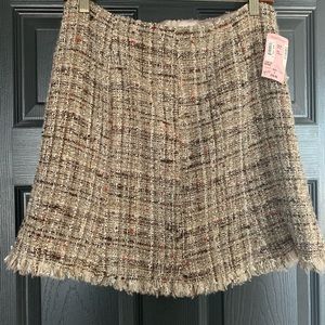Avenue Montaigne Paris Brown Wool Skirt NWT